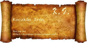 Koczkás Irén névjegykártya